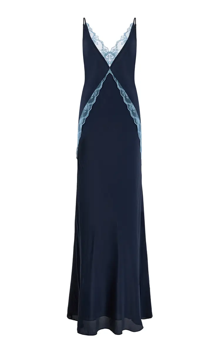 Elsie Lace-Trimmed Satin Maxi Slip Dress Elsie Lace-Trimmed Satin Maxi Slip Dress
