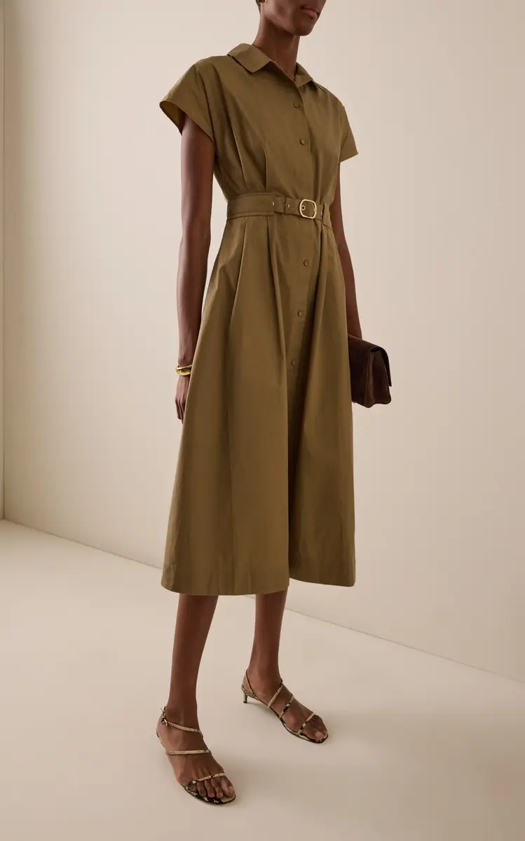 Cara Cara Sawyer Belted Cotton Midi Dress | Thumbnail 3