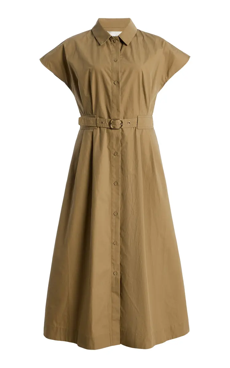 Cara Cara Sawyer Belted Cotton Midi Dress | Thumbnail 6