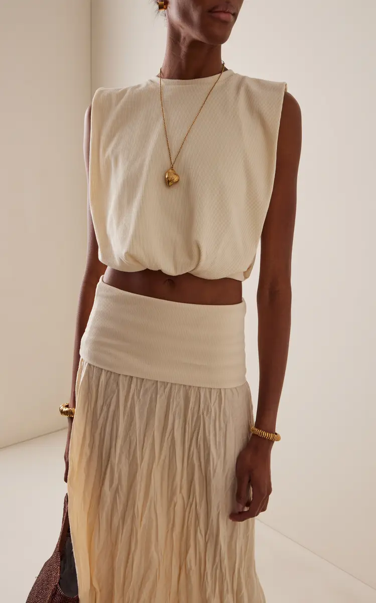 Johanna Ortiz Muraya Ribbed Jersey Cropped T-Shirt | Thumbnail 2 Johanna Ortiz Muraya Ribbed Jersey Cropped T-Shirt | Thumbnail 2