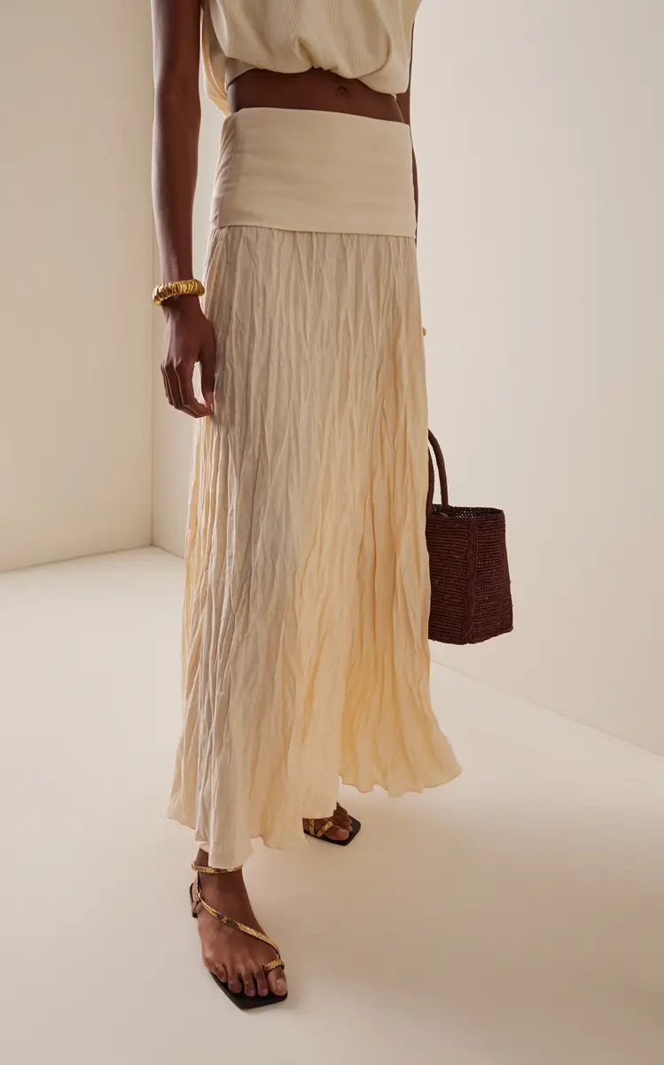 Johanna Ortiz Light and Sound Crimped Linen Maxi Skirt | Thumbnail 3