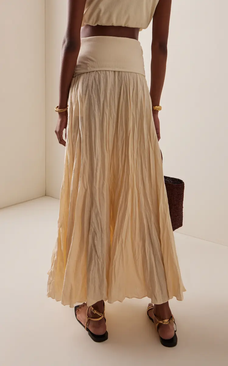 Johanna Ortiz Light and Sound Crimped Linen Maxi Skirt | Thumbnail 4