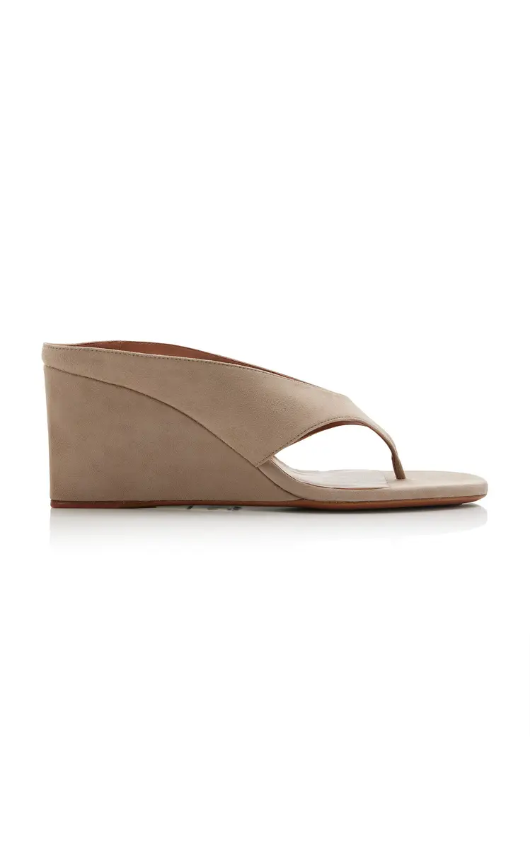 Alaïa Cube Suede Wedge Thong Sandals | Thumbnail 7 Alaïa Cube Suede Wedge Thong Sandals | Thumbnail 7