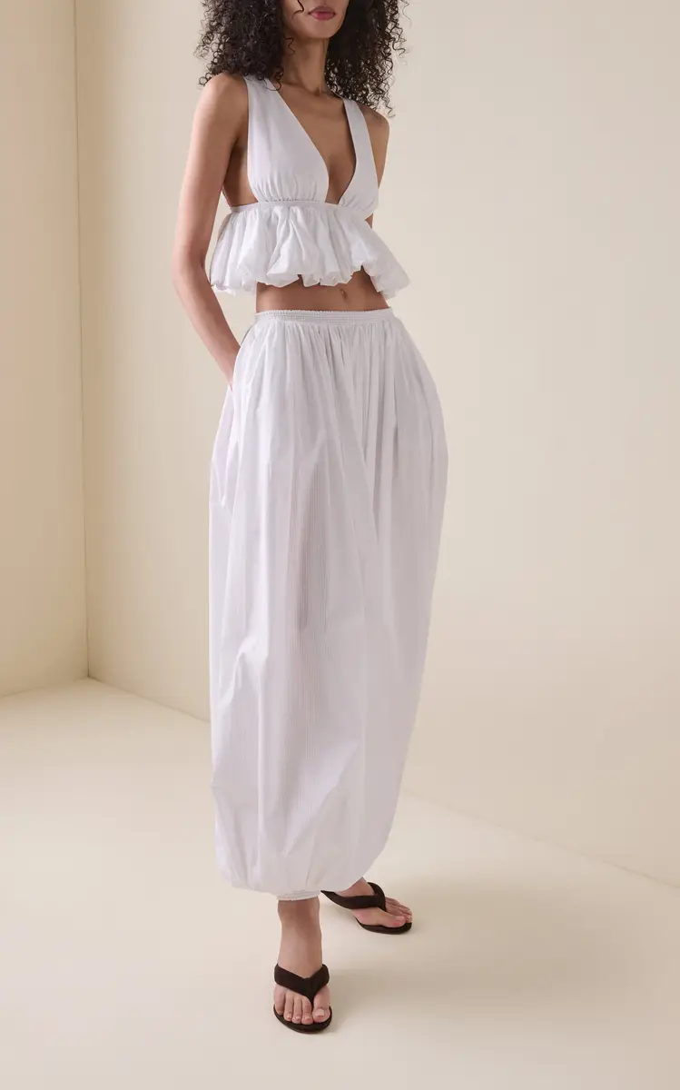 Alaïa Peplum-Hem Cotton Top | Thumbnail 3 Alaïa Peplum-Hem Cotton Top | Thumbnail 3