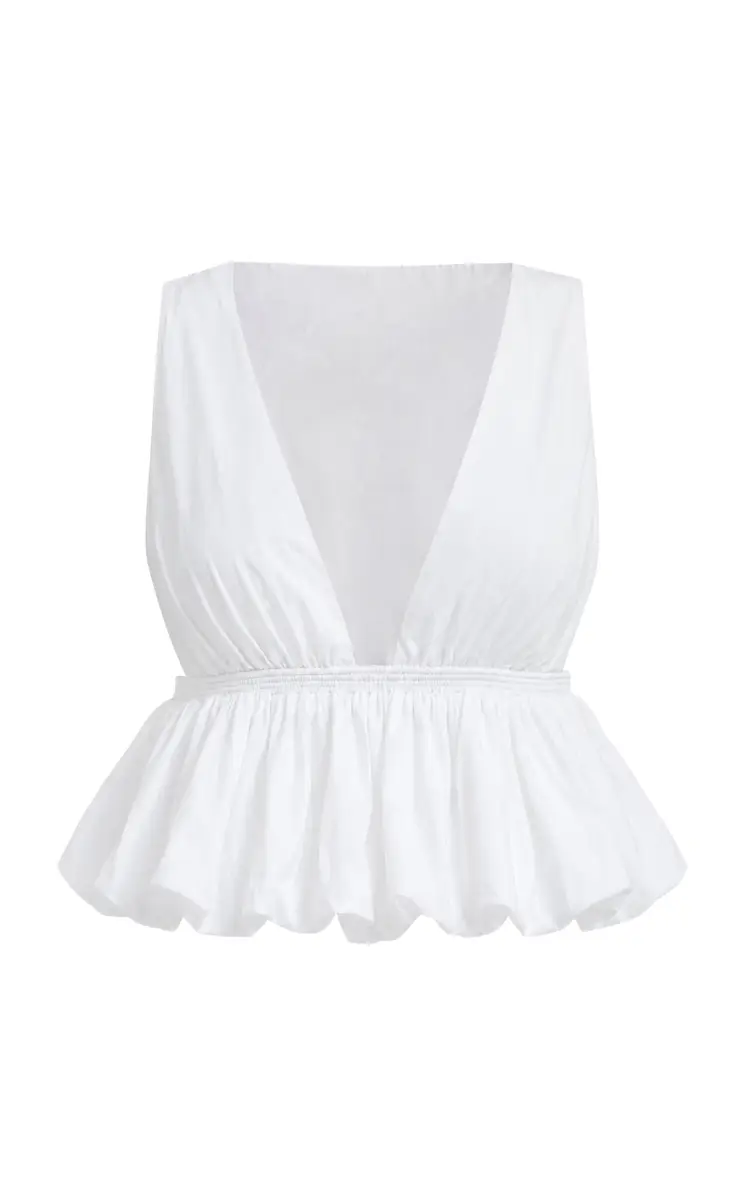 Alaïa Peplum-Hem Cotton Top | Image 1 Alaïa Peplum-Hem Cotton Top | Image 1