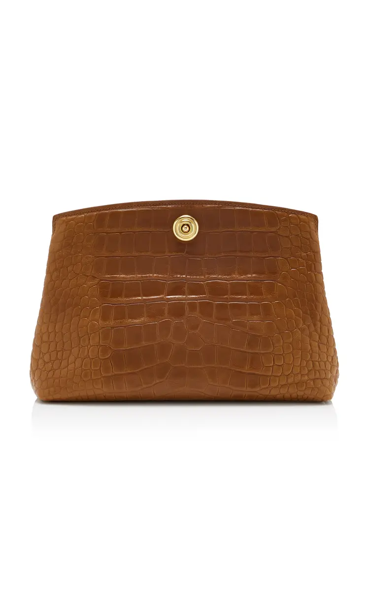 Liffner Pushlock Croc-Effect Leather Pouch | Image 1 Liffner Pushlock Croc-Effect Leather Pouch | Image 1