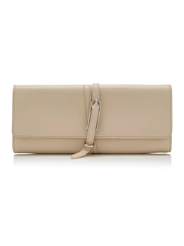 Belted Leather Clutch