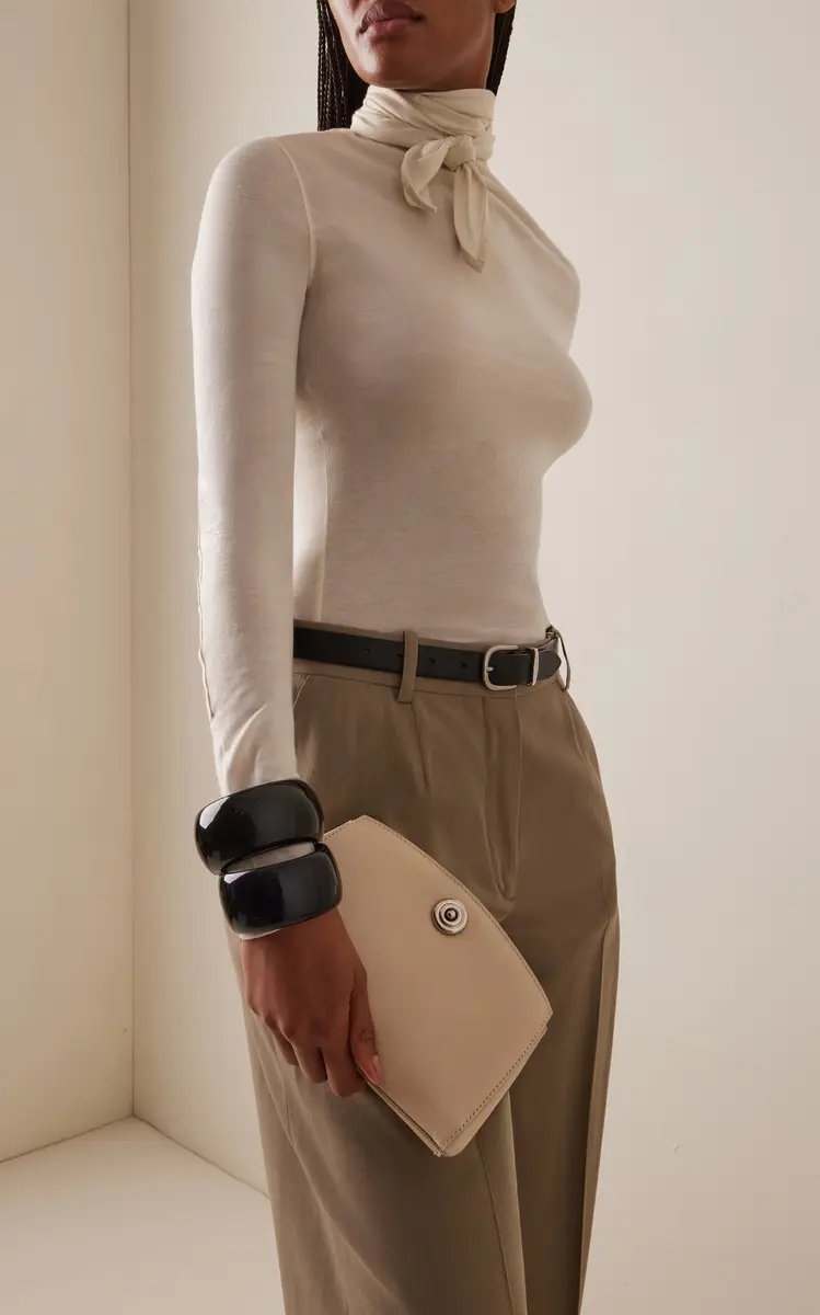 Liffner Pushlock Leather Clutch | Thumbnail 2