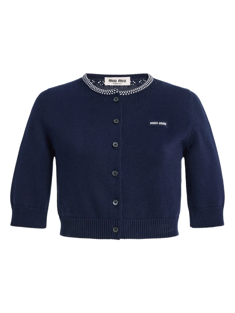 Cropped Cotton Cardigan