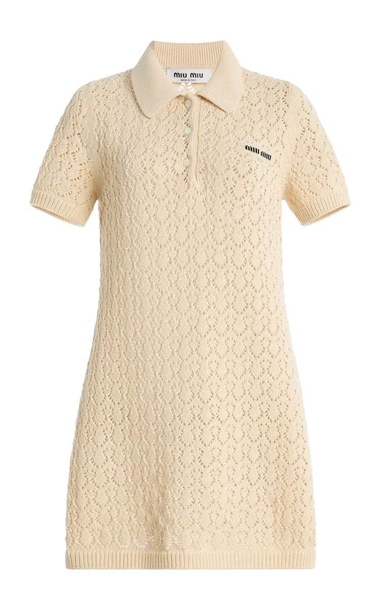 Miu Miu Collared Cotton Mini Dress | Thumbnail 6 Miu Miu Collared Cotton Mini Dress | Thumbnail 6