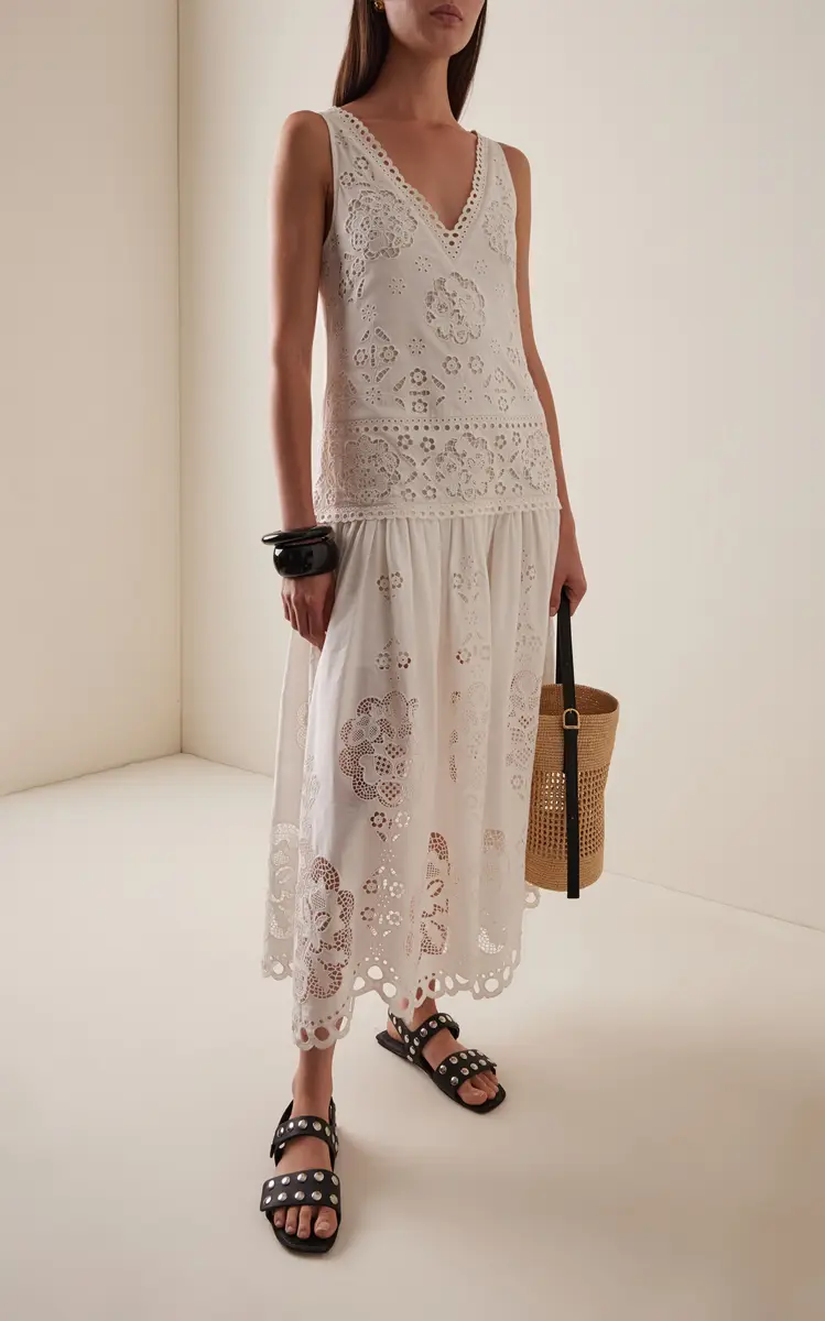 Sea Gardener Embroidered Cotton Maxi Dress | Thumbnail 2 Sea Gardener Embroidered Cotton Maxi Dress | Thumbnail 2