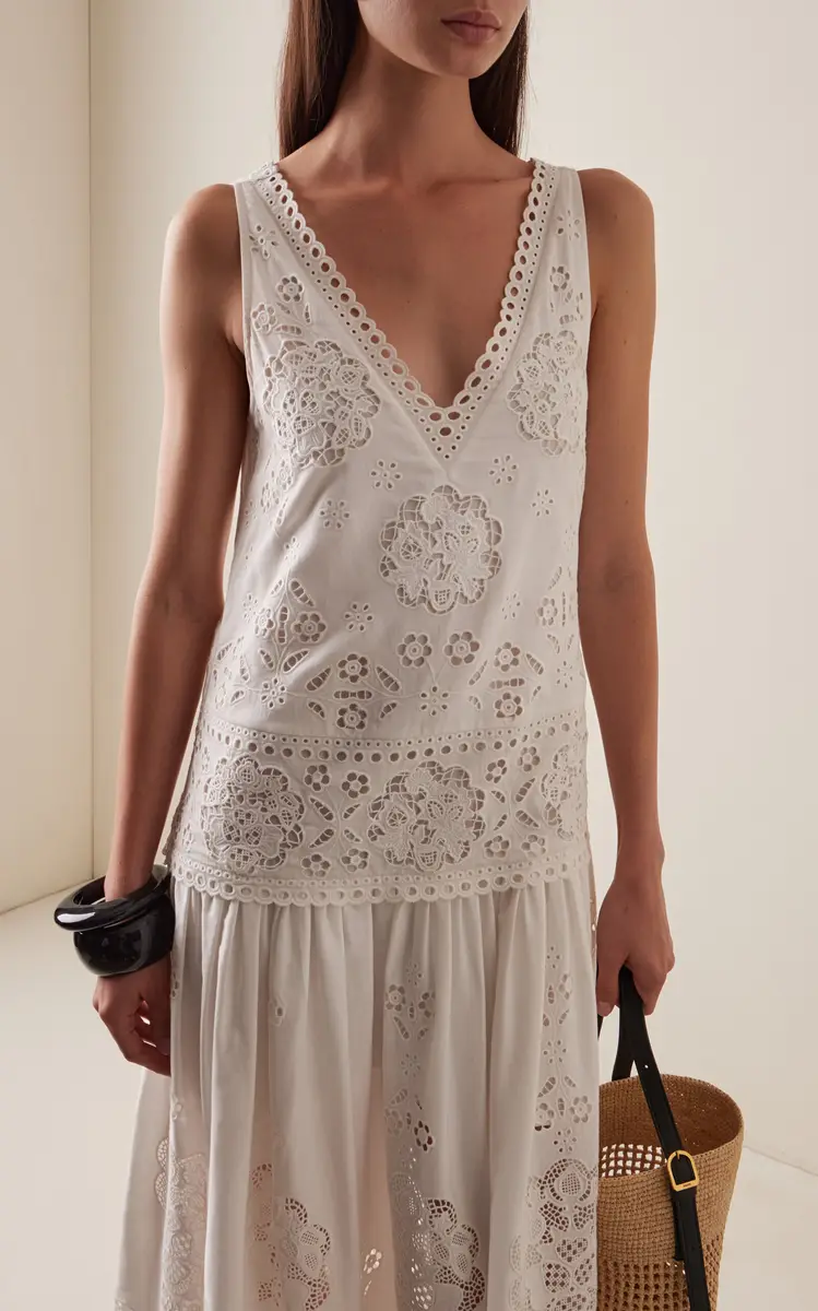 Sea Gardener Embroidered Cotton Maxi Dress | Thumbnail 3 Sea Gardener Embroidered Cotton Maxi Dress | Thumbnail 3