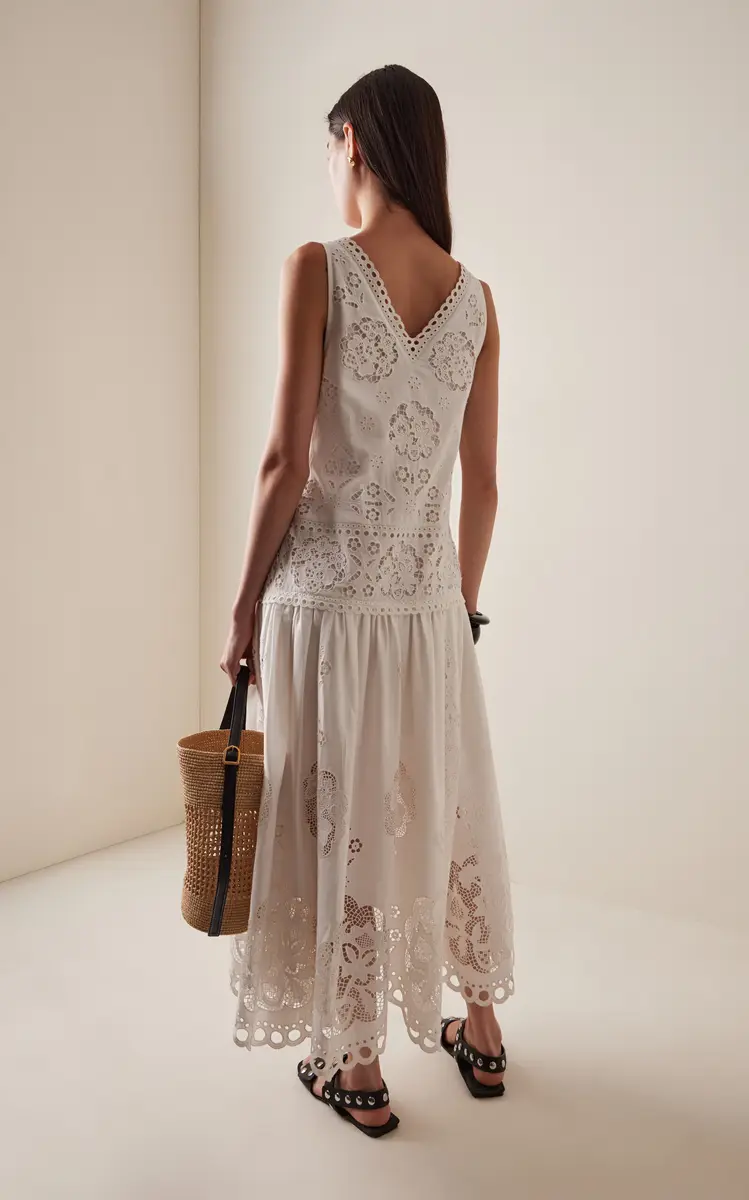 Sea Gardener Embroidered Cotton Maxi Dress | Thumbnail 4 Sea Gardener Embroidered Cotton Maxi Dress | Thumbnail 4
