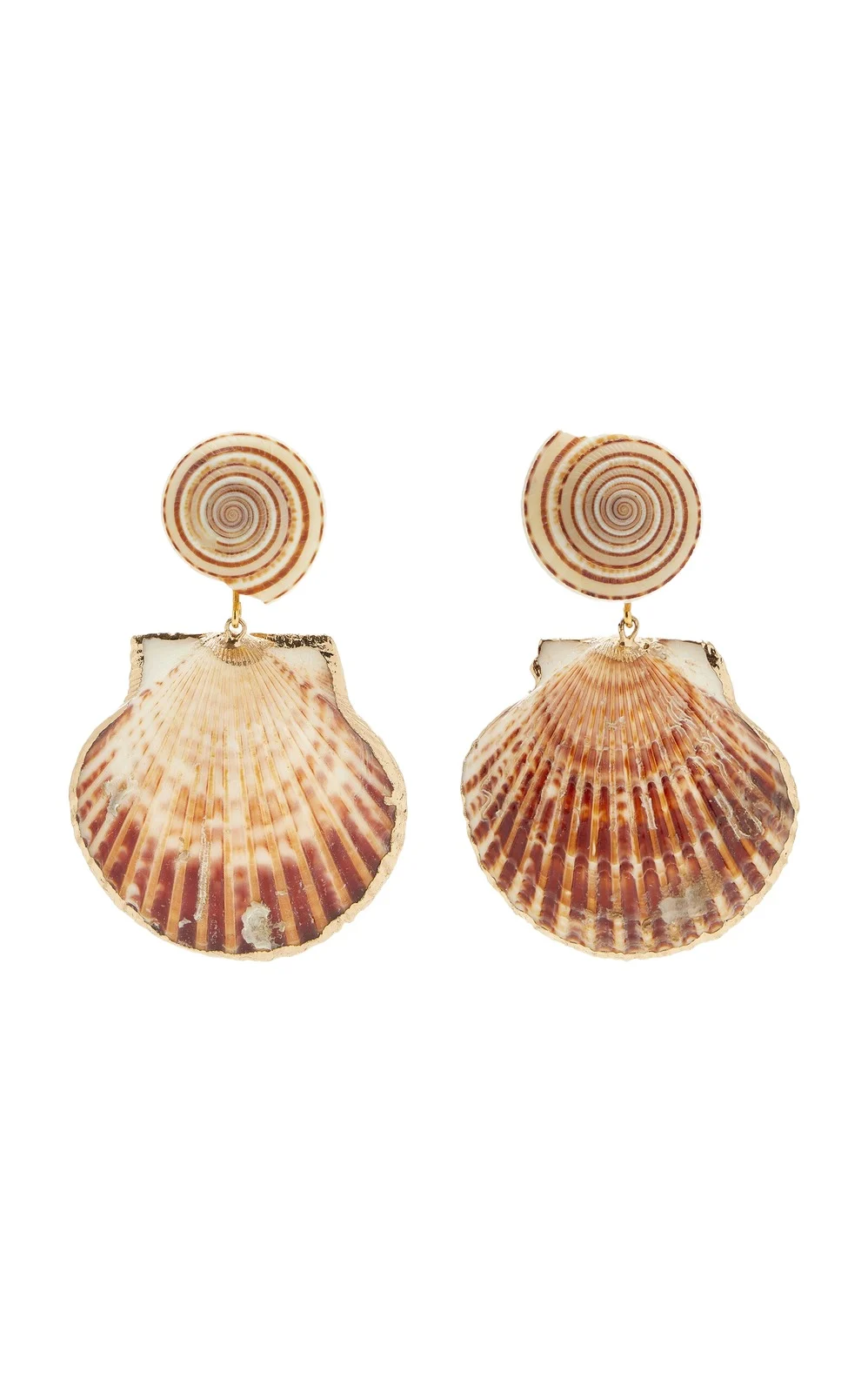Roma Gold-Plated Brass Seashell Earrings Roma Gold-Plated Brass Seashell Earrings