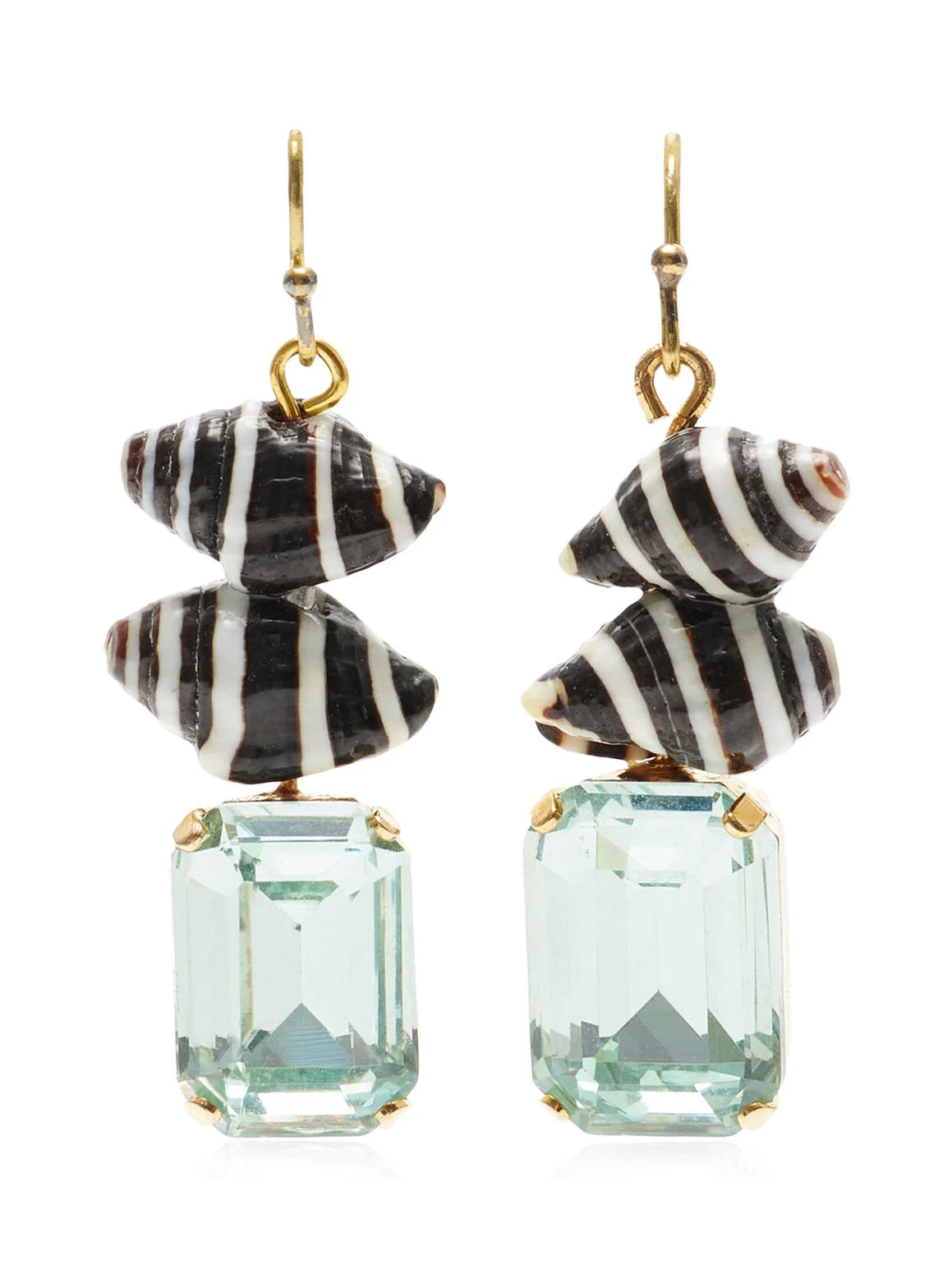 Aiden Shell; Crystal Earrings