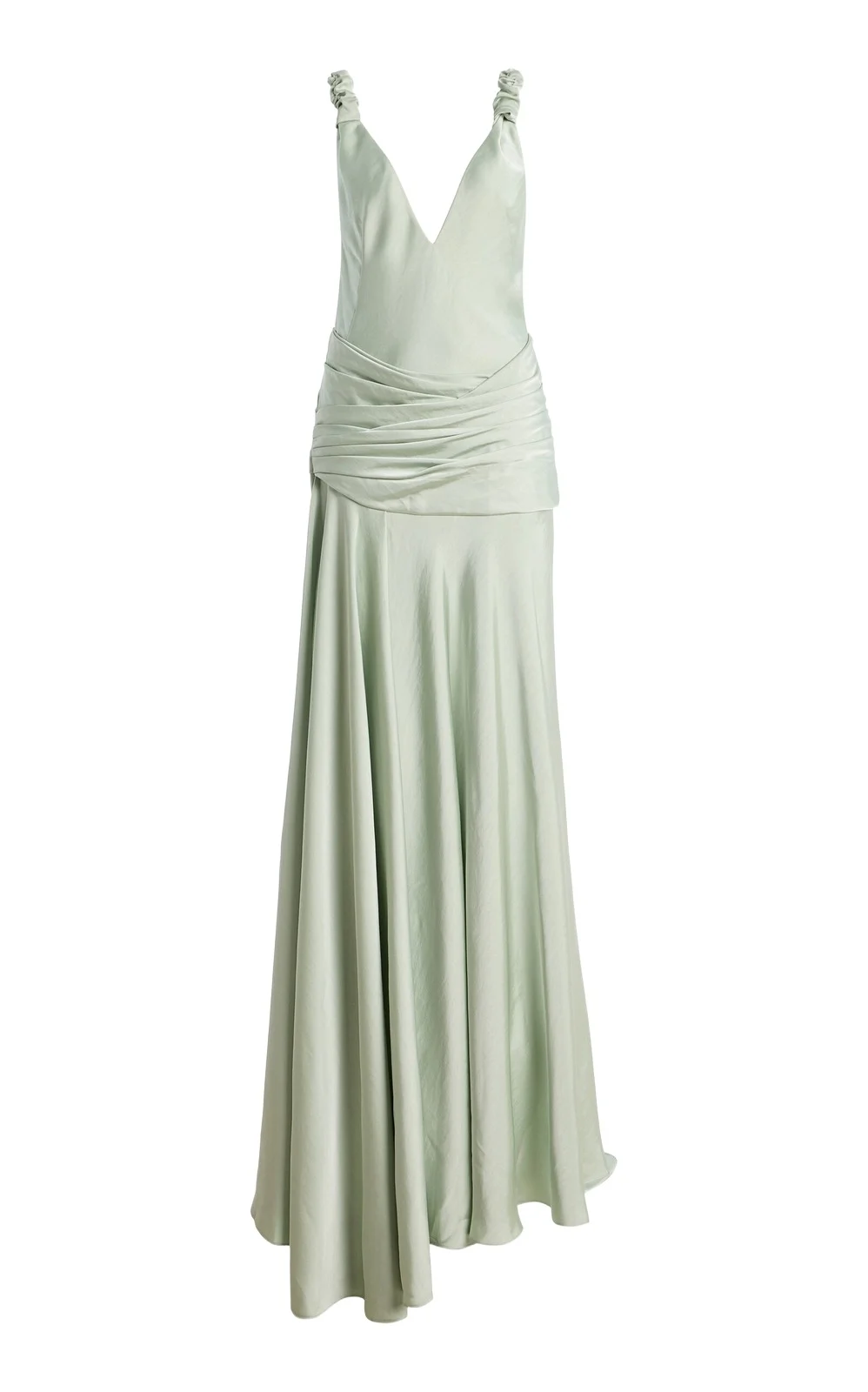 Arcina Ori Madalena Ruffled Satin Maxi Dress