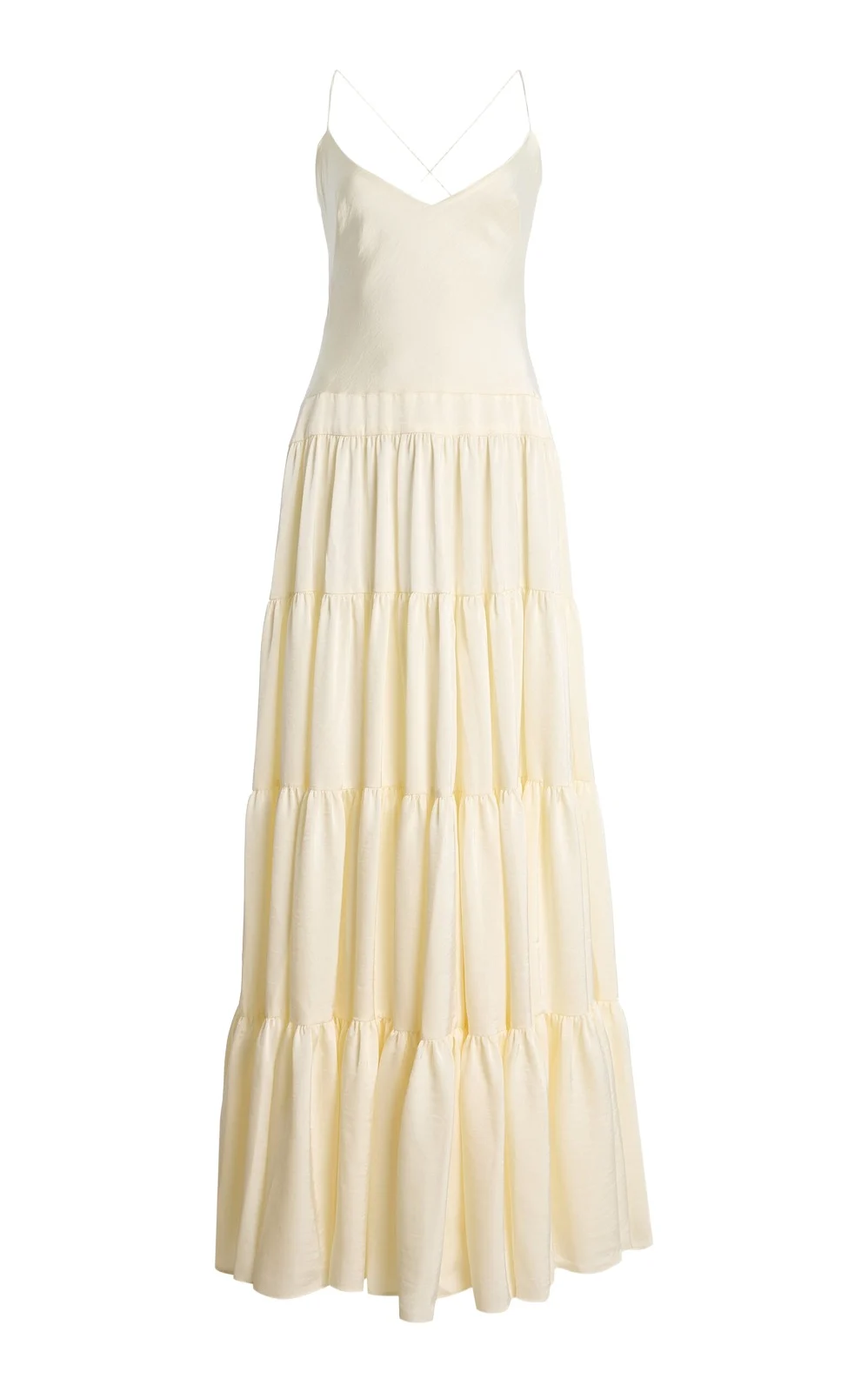 Exclusive Bridal Ruffled Crepe Maxi Dress