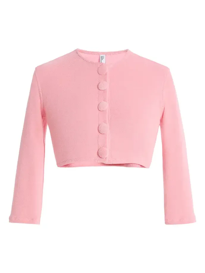 Cropped Terry Cloth Cardigan Cropped Terry Cloth Cardigan