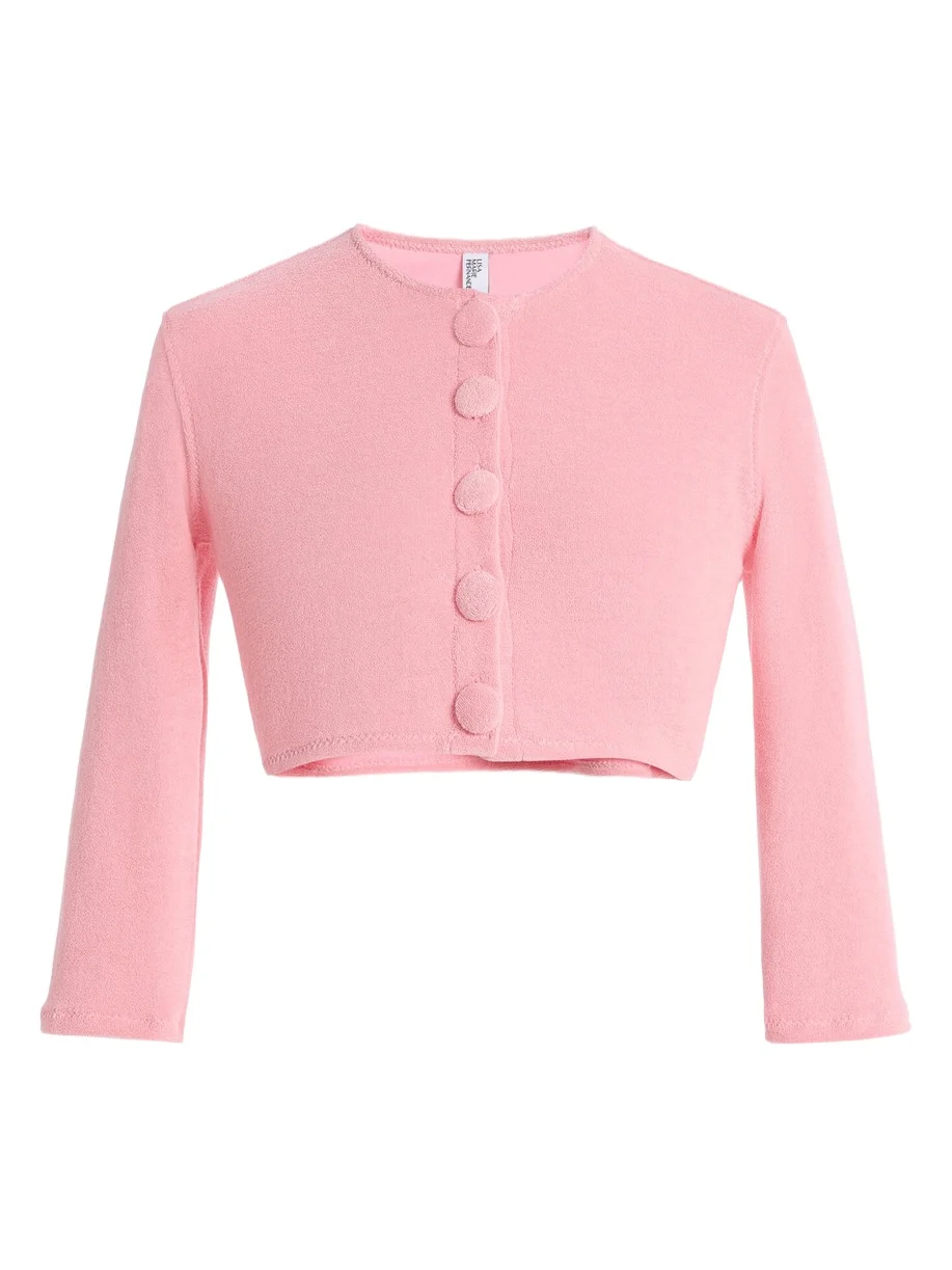 Lisa Marie Fernandez Cropped Terry Cloth Cardigan