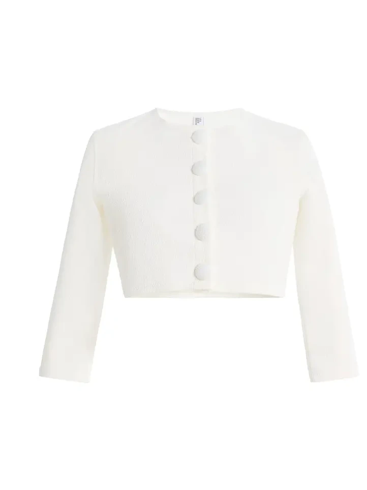 Cropped Jacquard Cardigan Cropped Jacquard Cardigan
