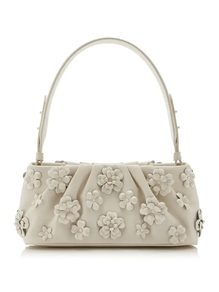 Harlow Leather Flower Shoulder Bag