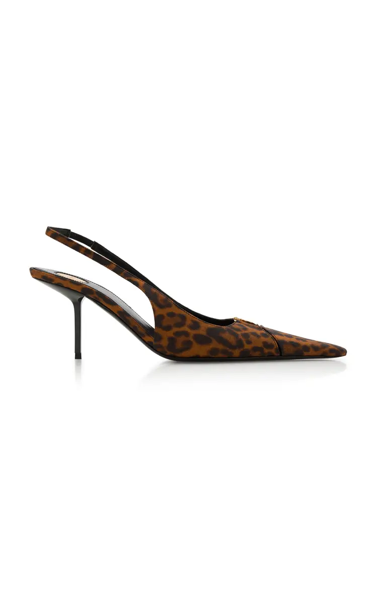 Saint Laurent Babylone Leopard Grosgrain Slingback Pumps | Thumbnail 5 Saint Laurent Babylone Leopard Grosgrain Slingback Pumps | Thumbnail 5