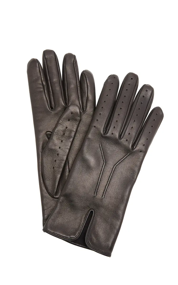Saint Laurent Slit Leather-Silk Gloves | Image 1 Saint Laurent Slit Leather-Silk Gloves | Image 1
