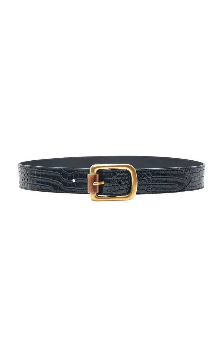 Saint Laurent Crocodile-Embossed Leather Belt | Thumbnail 4 Saint Laurent Crocodile-Embossed Leather Belt | Thumbnail 4