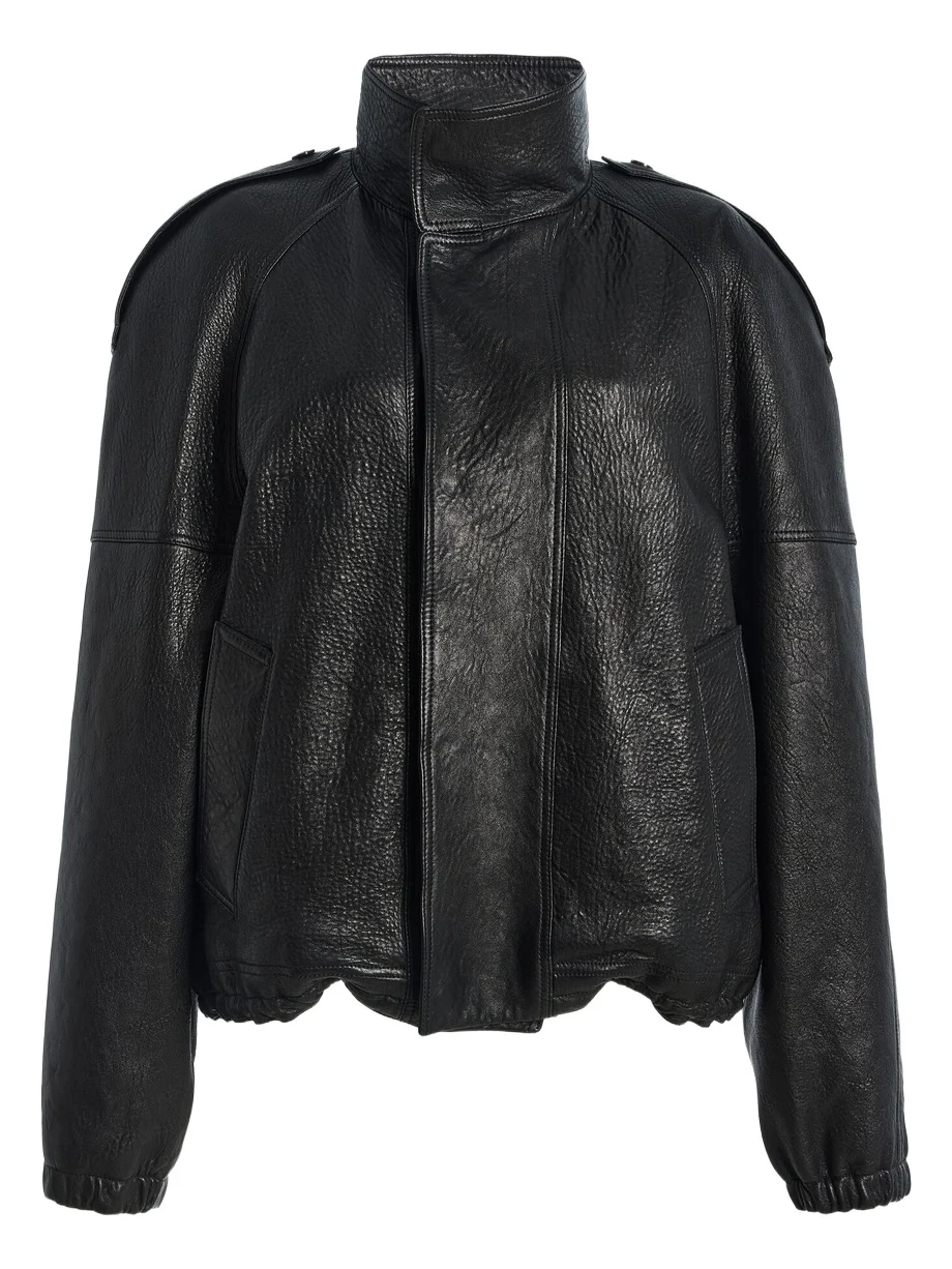 Saint Laurent Collared Leather Jacket