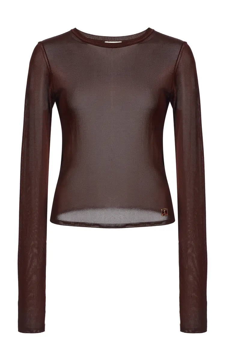 Saint Laurent Long-Sleeved Chiffon Top | Thumbnail 5 Saint Laurent Long-Sleeved Chiffon Top | Thumbnail 5