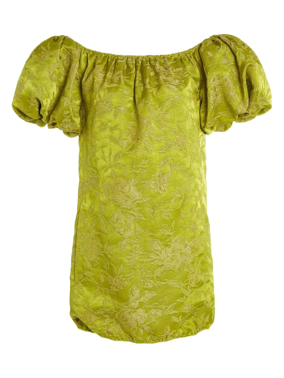 Floral Brocade Mini Dress Floral Brocade Mini Dress