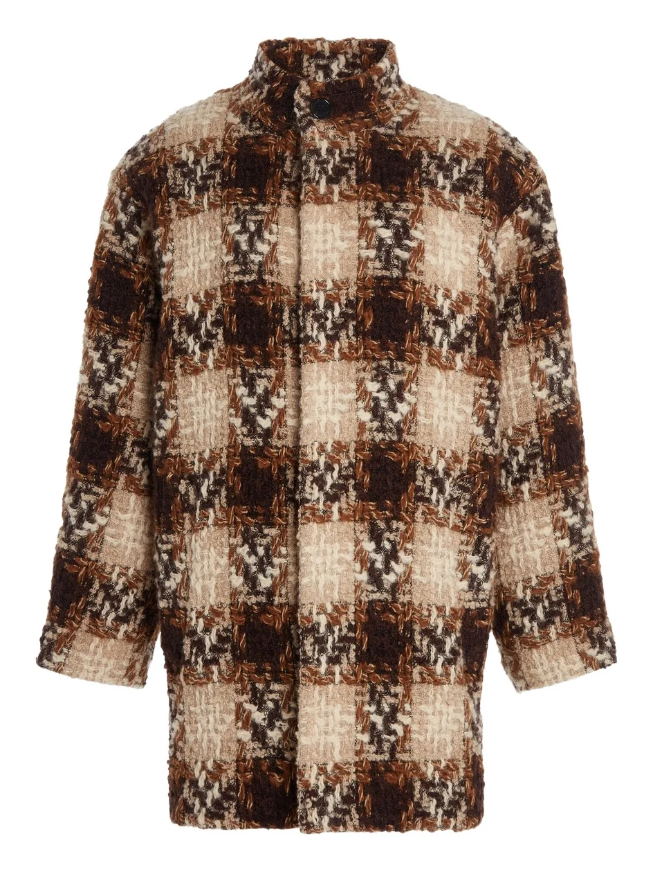 Saint Laurent Tweed Wool-Blend Coat