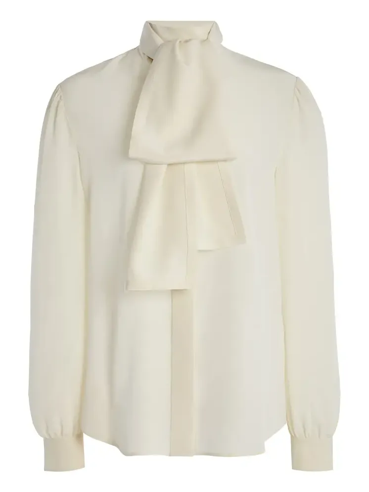 Lavaliere Bow Silk Top