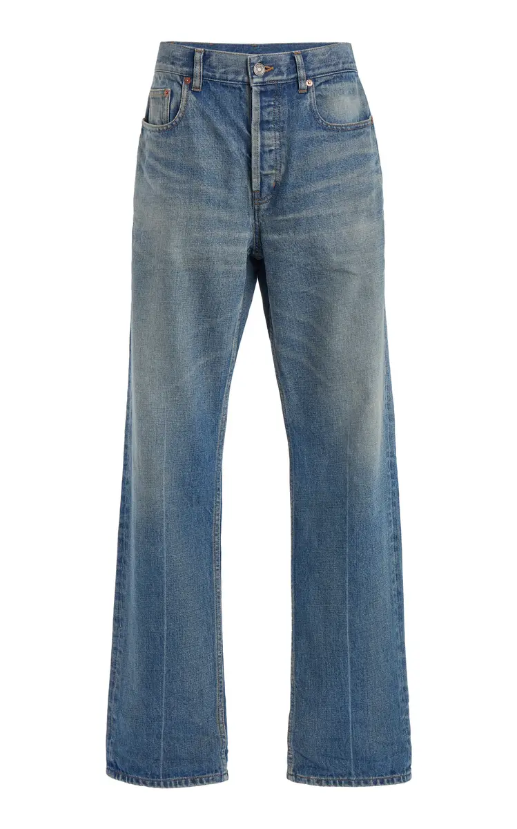 Saint Laurent Authentic Rigid Mid-Rise Straight-Leg Jeans | Thumbnail 7