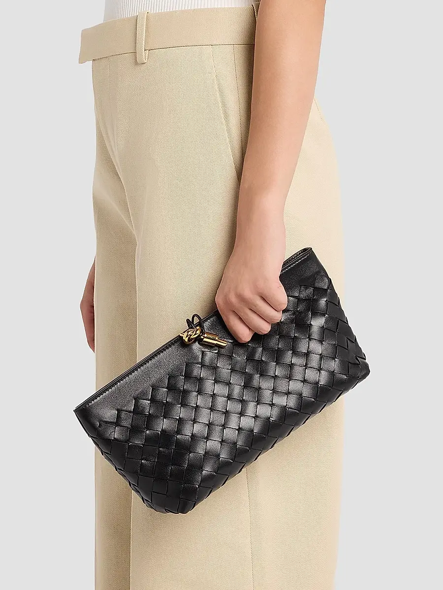 Bottega Veneta Women's Andiamo Intrecciato Leather Clutch | Thumbnail 2 Bottega Veneta Women's Andiamo Intrecciato Leather Clutch | Thumbnail 2