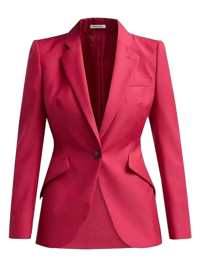Women's Peak-Shoulder Wool-Mohair Jacket Women's Peak-Shoulder Wool-Mohair Jacket