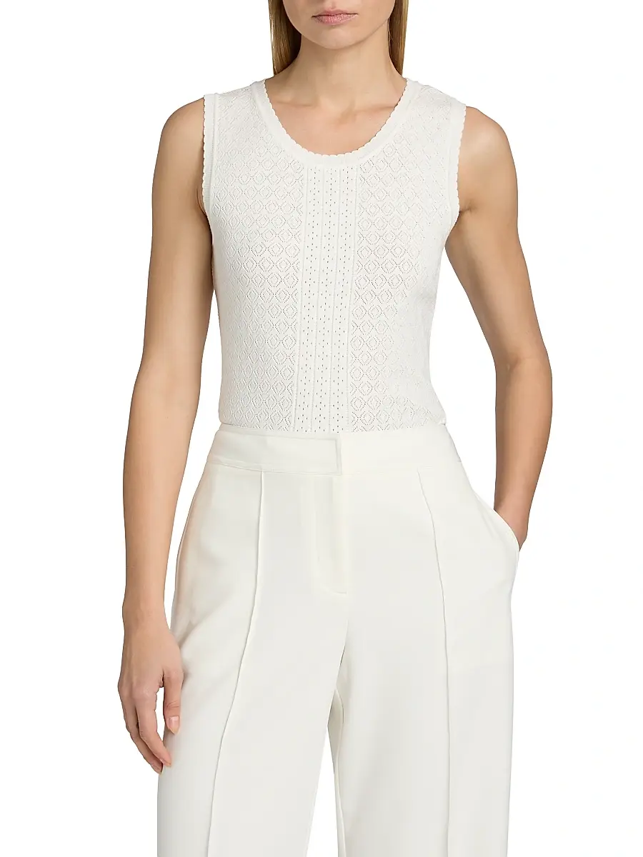 Elie Tahari Women's The Steele Pointelle Sweater Vest | Thumbnail 3 Elie Tahari Women's The Steele Pointelle Sweater Vest | Thumbnail 3