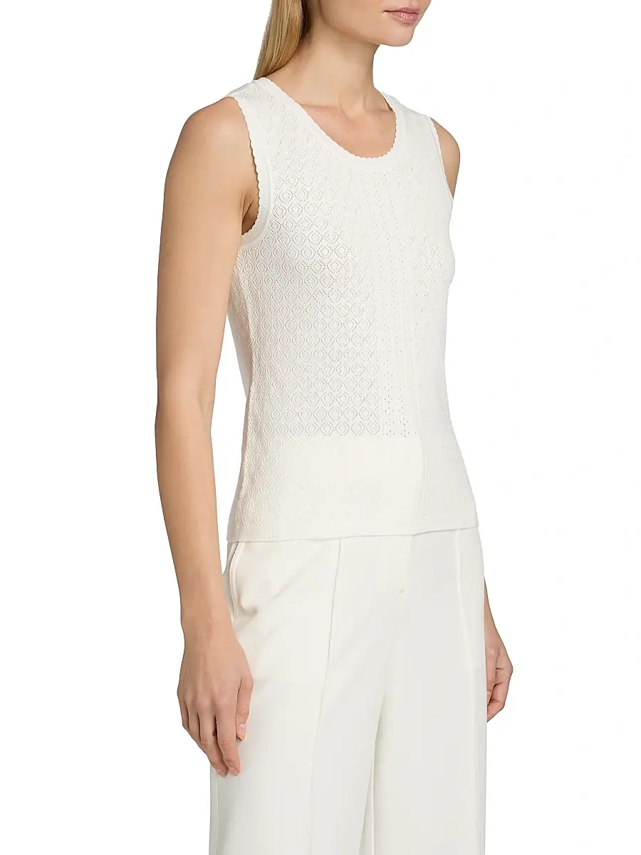 Elie Tahari Women's The Steele Pointelle Sweater Vest | Thumbnail 4 Elie Tahari Women's The Steele Pointelle Sweater Vest | Thumbnail 4