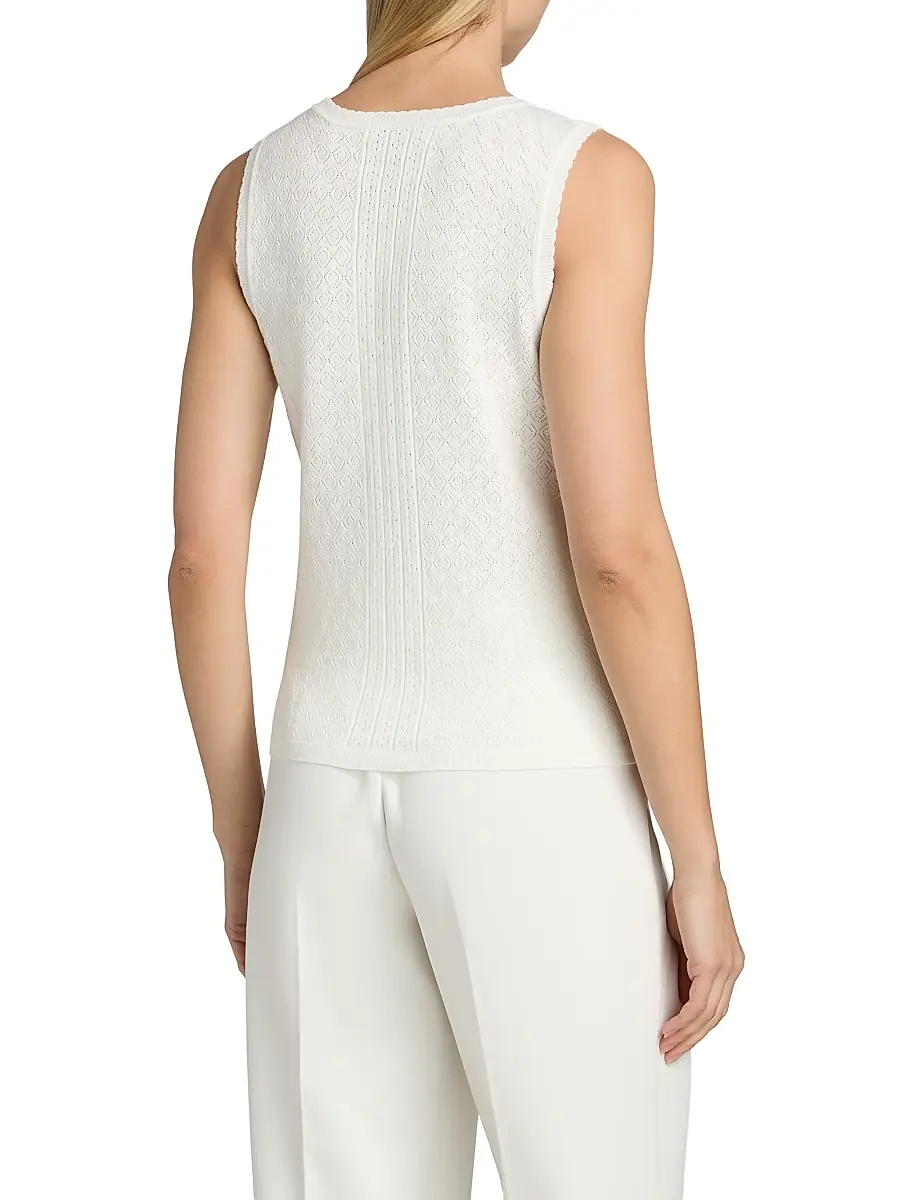 Elie Tahari Women's The Steele Pointelle Sweater Vest | Thumbnail 5 Elie Tahari Women's The Steele Pointelle Sweater Vest | Thumbnail 5