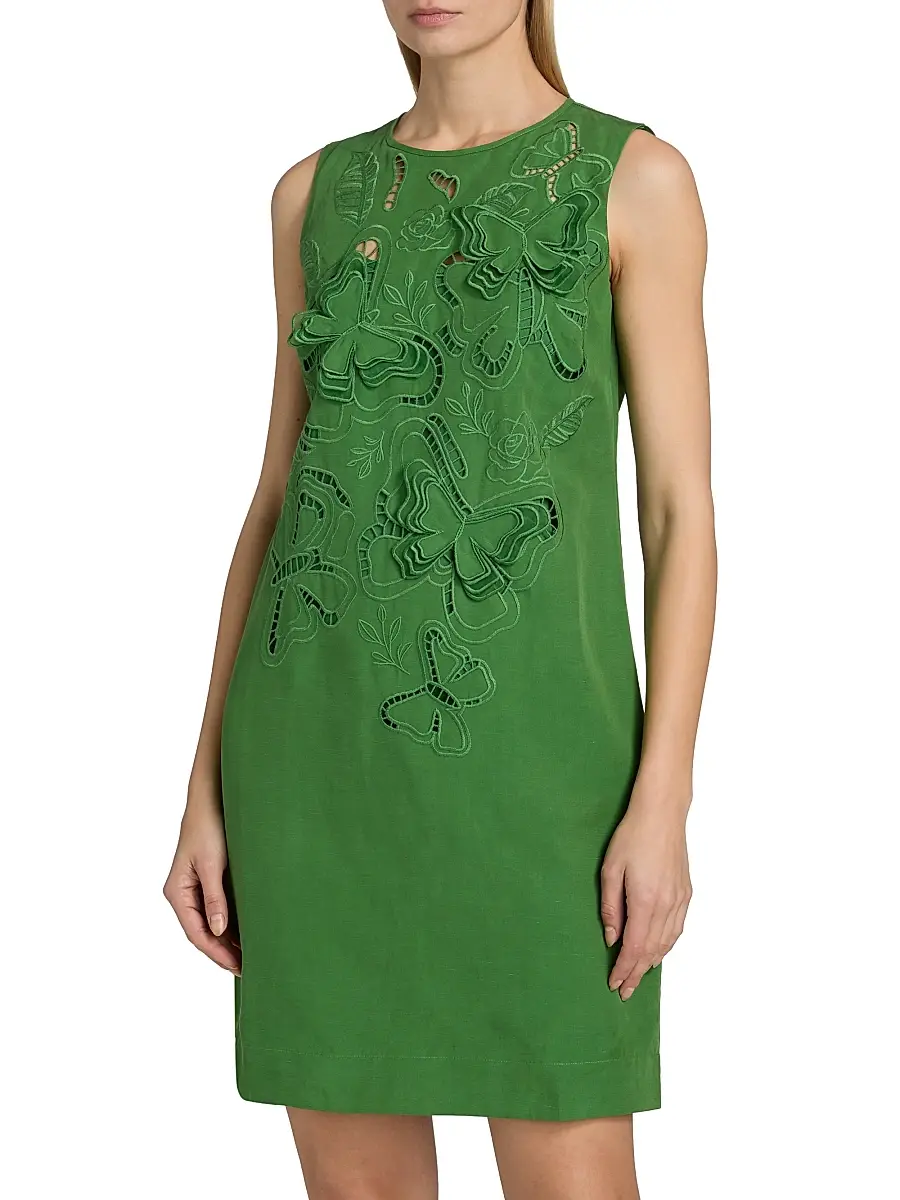 Elie Tahari Women's The Isabella Butterfly Eyelet Mini Shift Dress | Thumbnail 3 Elie Tahari Women's The Isabella Butterfly Eyelet Mini Shift Dress | Thumbnail 3