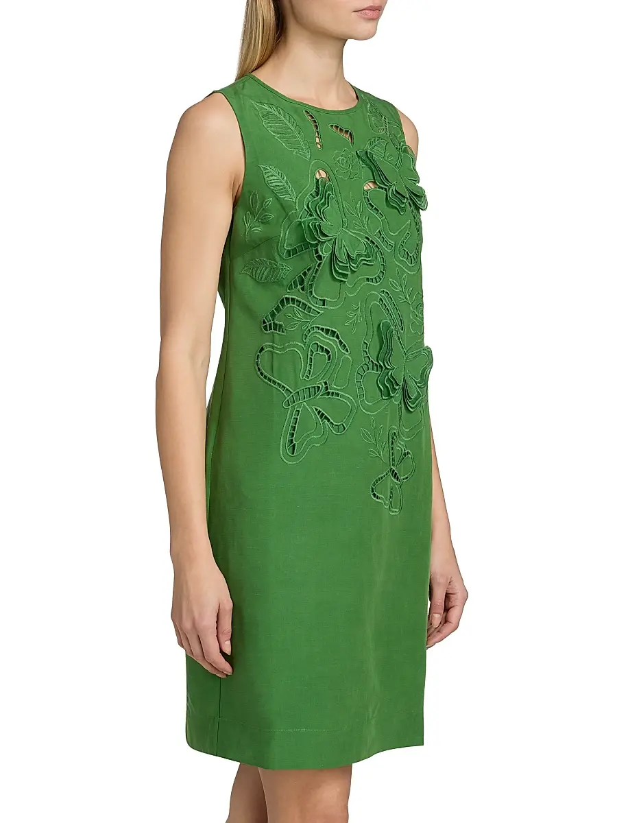 Elie Tahari Women's The Isabella Butterfly Eyelet Mini Shift Dress | Thumbnail 4 Elie Tahari Women's The Isabella Butterfly Eyelet Mini Shift Dress | Thumbnail 4