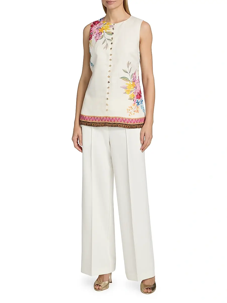 Elie Tahari Women's The Lowen Pintuck Wide-Leg Pants | Thumbnail 2 Elie Tahari Women's The Lowen Pintuck Wide-Leg Pants | Thumbnail 2