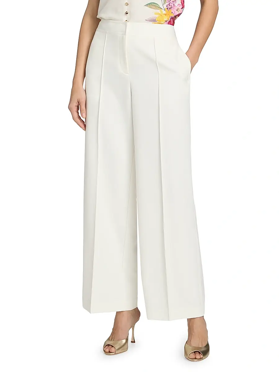 Elie Tahari Women's The Lowen Pintuck Wide-Leg Pants | Thumbnail 3 Elie Tahari Women's The Lowen Pintuck Wide-Leg Pants | Thumbnail 3