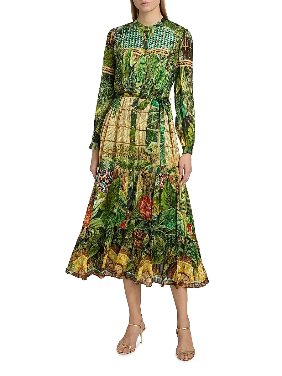 Elie Tahari Women's The Lilou Printed Midi Shirtdress | Thumbnail 3 Elie Tahari Women's The Lilou Printed Midi Shirtdress | Thumbnail 3