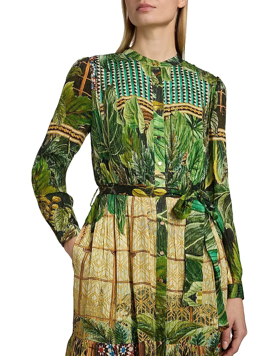 Elie Tahari Women's The Lilou Printed Midi Shirtdress | Thumbnail 6 Elie Tahari Women's The Lilou Printed Midi Shirtdress | Thumbnail 6