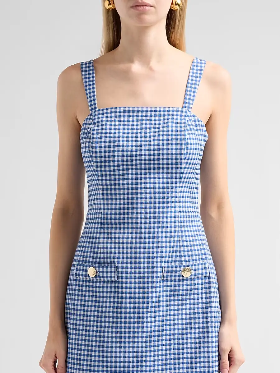 Lilly Pulitzer Women's Veda Gingham Stretch Jacquard Skirted Romper | Thumbnail 5 Lilly Pulitzer Women's Veda Gingham Stretch Jacquard Skirted Romper | Thumbnail 5