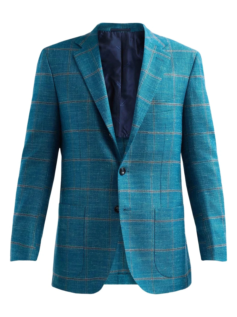 Men's Windowpane Checked Cashmere-Blend Sport Coat Men's Windowpane Checked Cashmere-Blend Sport Coat