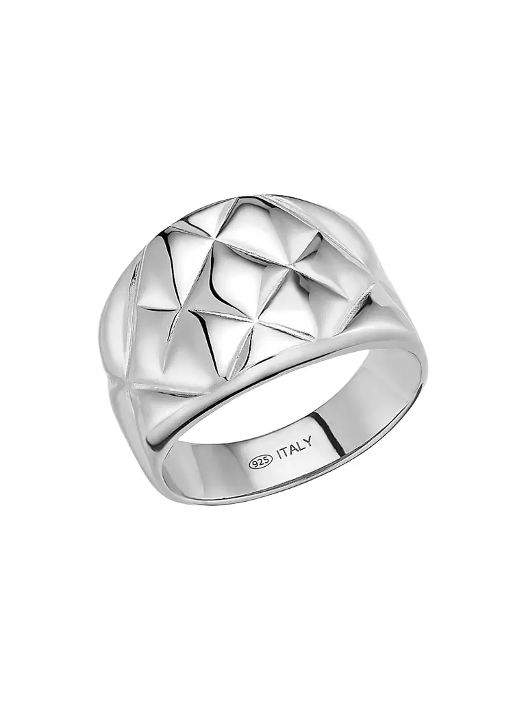 Oradina Women's Quilted Ring in Sterling Silver - Silver | Image 1 Oradina Women's Quilted Ring in Sterling Silver - Silver | Image 1