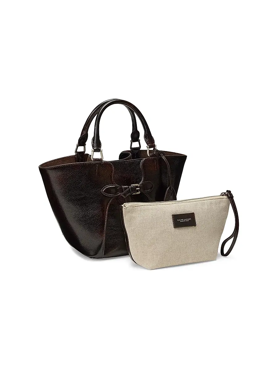 Ralph Lauren Collection Women's The Ralph Mini Belted Leather Tote Bag | Thumbnail 4 Ralph Lauren Collection Women's The Ralph Mini Belted Leather Tote Bag | Thumbnail 4