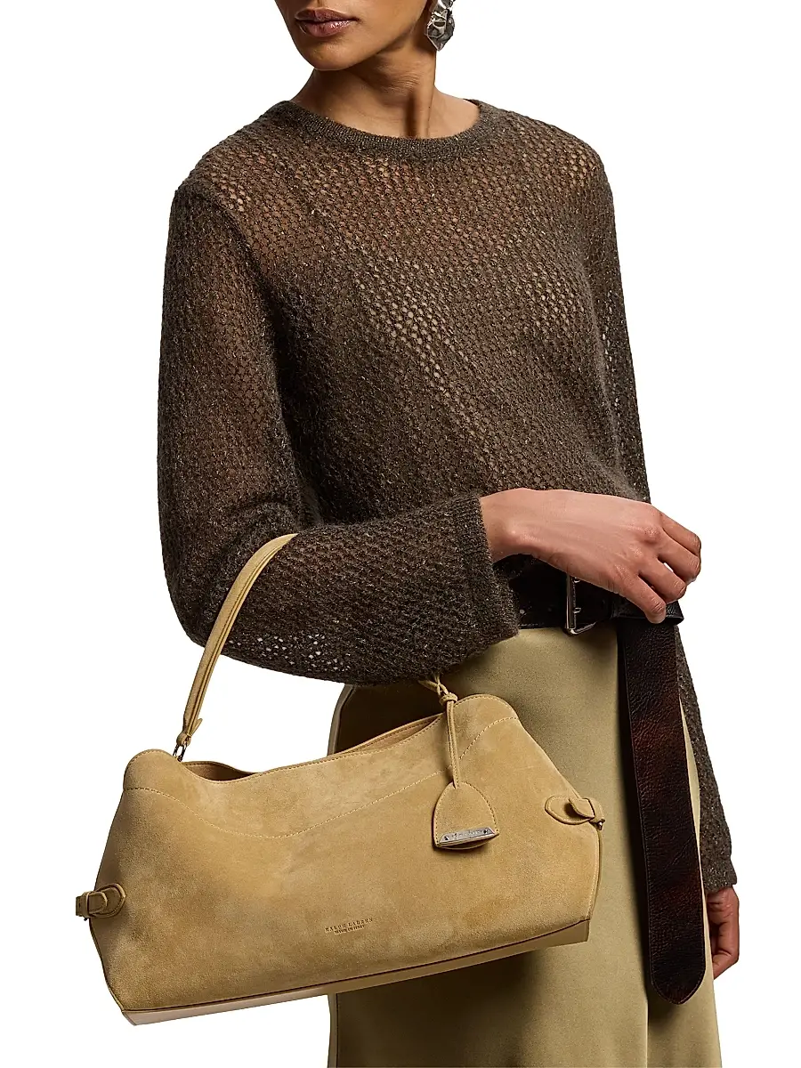 Ralph Lauren Collection Women's The Ralph Suede Shoulder Bag | Thumbnail 2 Ralph Lauren Collection Women's The Ralph Suede Shoulder Bag | Thumbnail 2